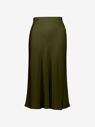 Allude Allude Silk Slip Skirt khaki