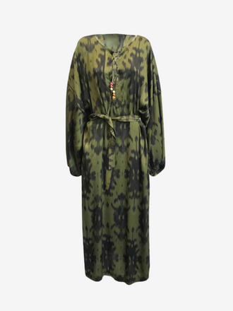Bazar Deluxe Bazar Deluxe Viscose Printed Dress olive/black