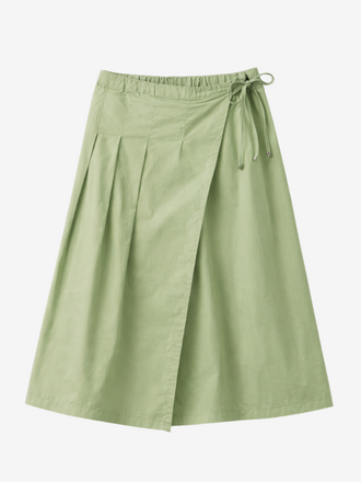 La Salle La Salle Pleated Wrap Skirt sage