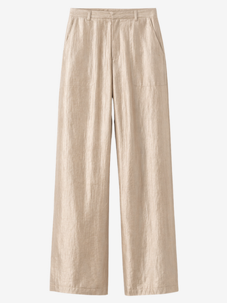 La Salle La Salle Wide Trousers sand
