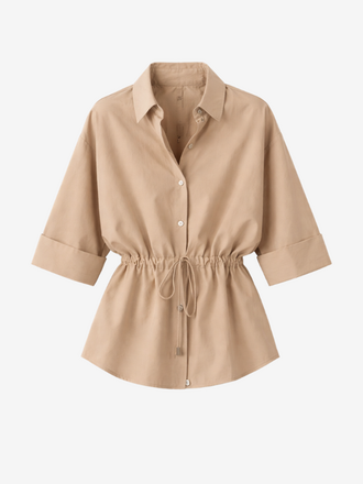 La Salle La Salle Safari Waist Tie Shirt sand