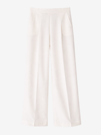 La Salle La Salle Pleated Wide Trousers panna