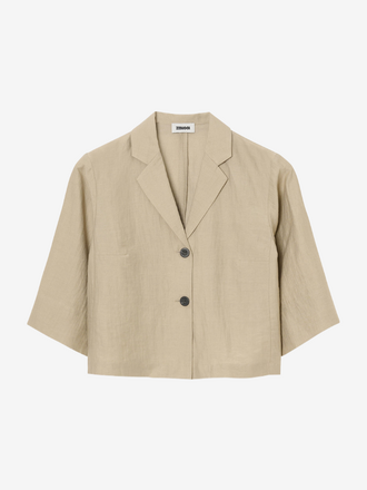 Zenggi Amsterdam Zenggi Amsterdam Light Linen Mix Cropped Shirt desert