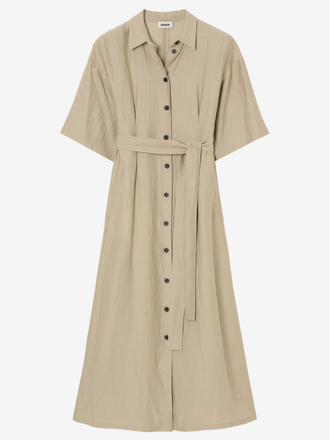 Zenggi Amsterdam Zenggi Amsterdam Light Linen Mix Shirt Dress desert