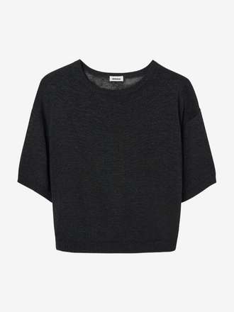 Zenggi Amsterdam Zenggi Amsterdam Cotton Paper Boatneck Top black