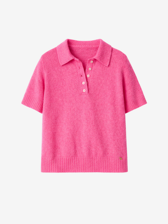Des Petits Hauts Des Petits Hauts Cowboy Gebreide Polo fuchsia