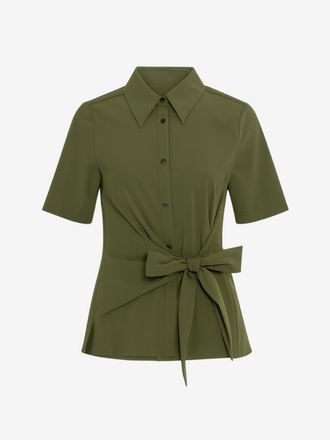 La Salle La Salle Side Tie Wrap Skirt green