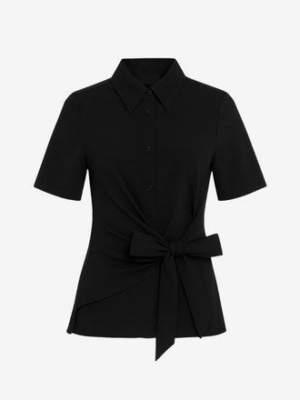 La Salle La Salle Side Tie Wrap Shirt black