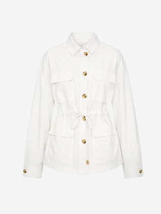 La Salle La Salle Waist Tie Jacket panna