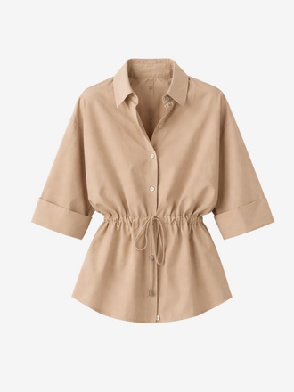 La Salle La Salle Safari Waist Tie Shirt sand