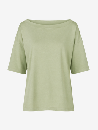 La Salle La Salle Raised Boat Neck Top sage