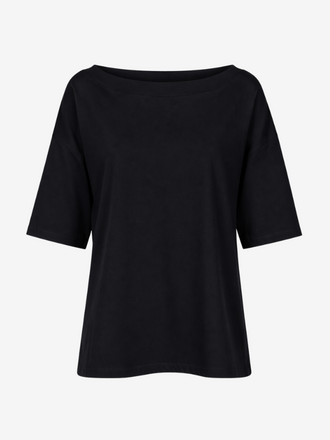 La Salle La Salle Raised Boat Neck Top black