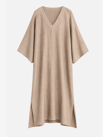 La Salle La Salle V-neck Flowy Dress sand