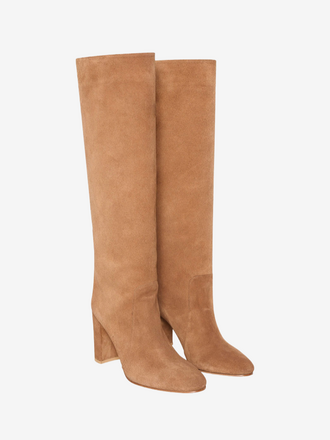 Janice Janice Roman Hoog Suede Laars cognac