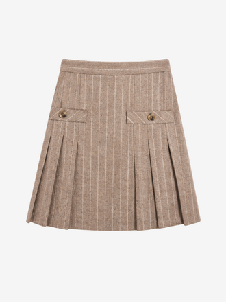 Janice Janice Saint Plooienrok Krijtstreep beige