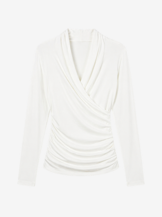 La Salle La Salle Wrap Top Long Sleeve panna