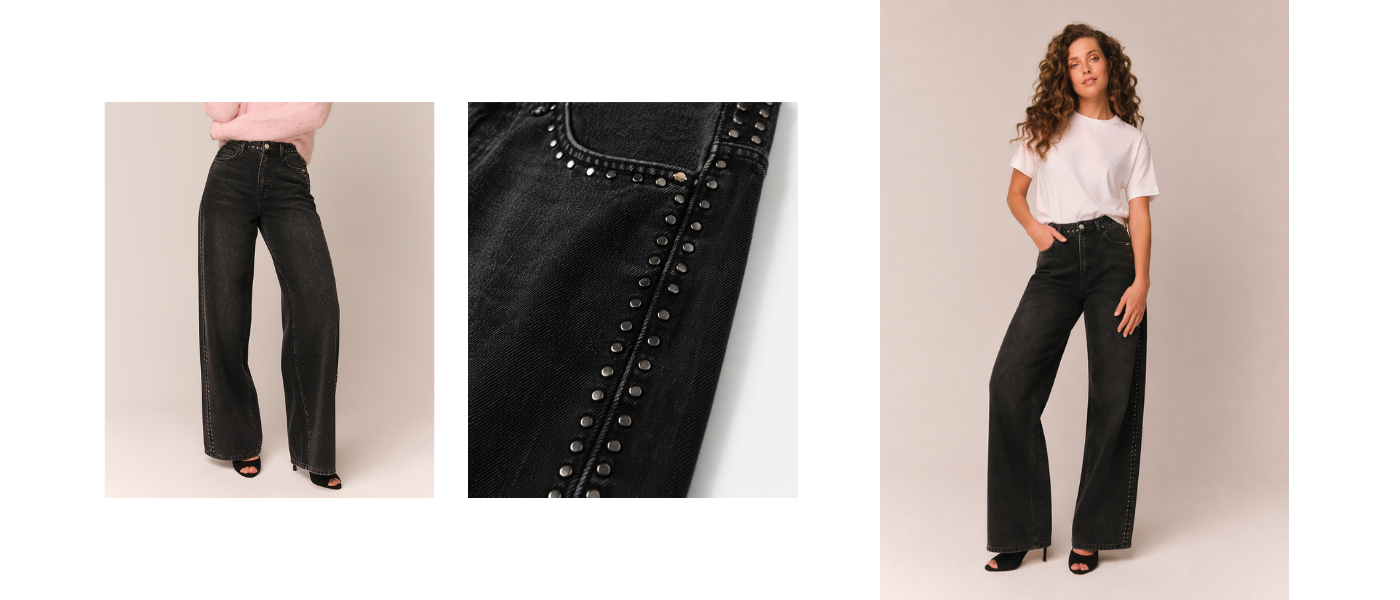 ibana jeans grey studs