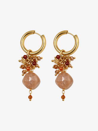 Oorbel Peach Moonstone