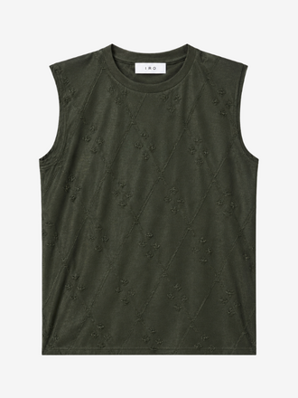 IRO IRO Horphee Mouwloze Top pine green