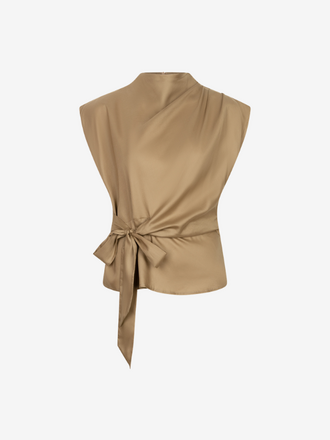 IBANA Ibana Tavir Mouwloze Top terra beige