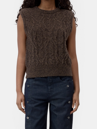 Closed Closed Crew Neck Vest mahagony brown