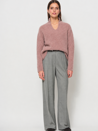 La Salle La Salle Raised V-neck Sweater rosa