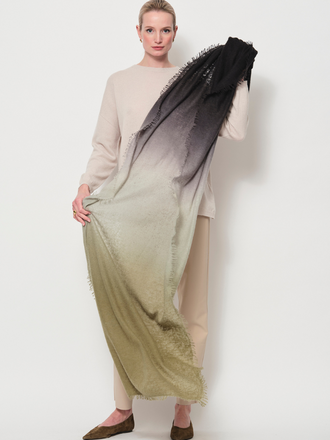 La Salle La Salle Knitted Felted Ombre Shawl Tie Dye garden