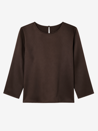La Salle La Salle Satin Bais Cut Top coffee