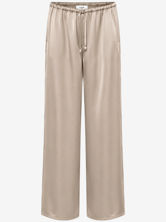 La Salle La Salle Wide Leg Satin Pantalon cashew