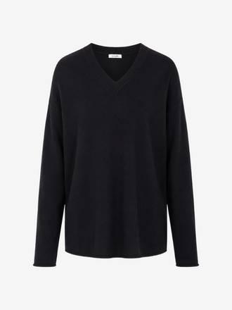La Salle La Salle V-neck Long Sleeve Sweater Merino navy