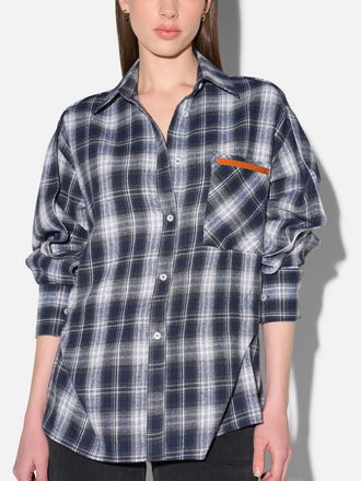 Janice Janice Phil Oversized Blouse Katoen Ruit blauw