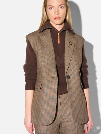 Janice Janice Marvin Blazer Vest Ruit bruin