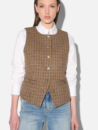 Janice Janice Samson Blazer Vest Ruit bruin