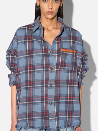 Janice Janice Darter Blouse Katoen Ruit blauw