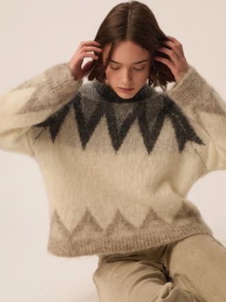 Des Petits Hauts Des Petits Hauts Althea Sweater jacquard galet