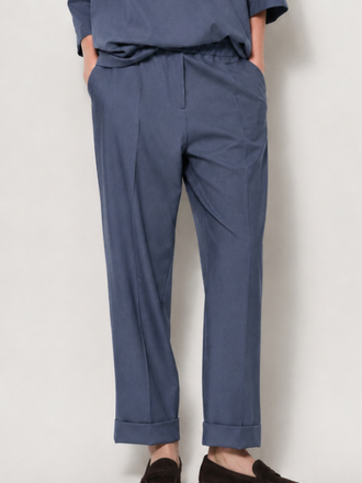 La Salle La Salle Ankle Cuff Trousers iron bleu
