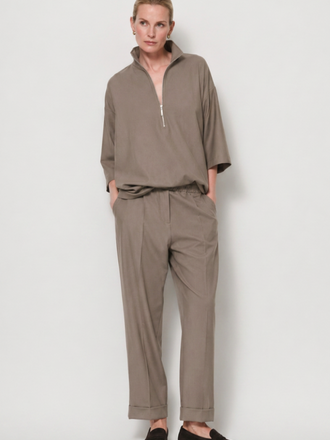 La Salle La Salle Ankle Cuff Trousers cashew