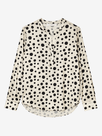 HERZENS Herzens Tunika Blouse Zijden Stippen black creamy