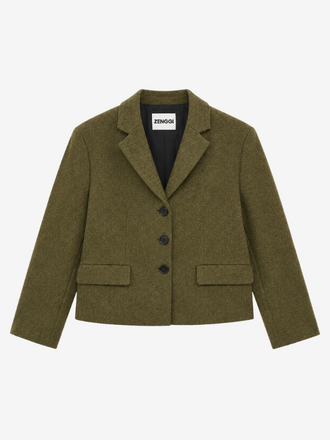 Zenggi Amsterdam Zenggi Vintage Wool Crop Waisted Jack fern green
