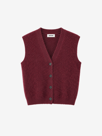 Zenggi Amsterdam Zenggi Soft Fur Alpaca Sleeveless Vest shiraz