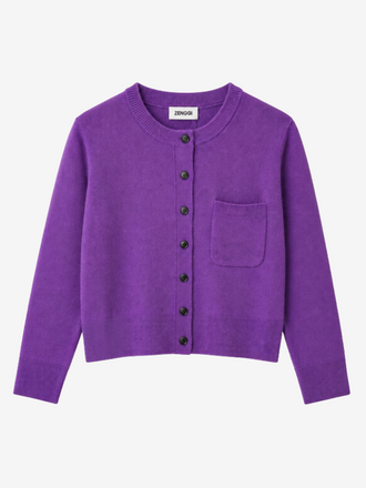 Zenggi Amsterdam Zenggi Cash Blend Round Neck Cardi violet
