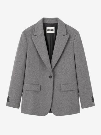 Zenggi Amsterdam Zenggi Recycled Wool Blazer dark grey melange