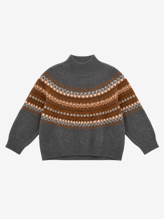 Zenggi Amsterdam Zenggi Chunky Fair Isle Sweater dark grey melange