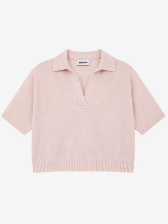 Zenggi Amsterdam Zenggi Fine Wool Dawson Polo Top rose