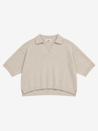 Zenggi Amsterdam Zenggi Fine Wool Dawson Polo Top limestone