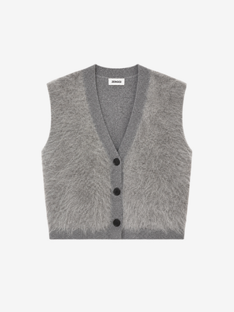 Zenggi Amsterdam Zenggi Soft Fur Alpaca Sleeveless Vest grey melange