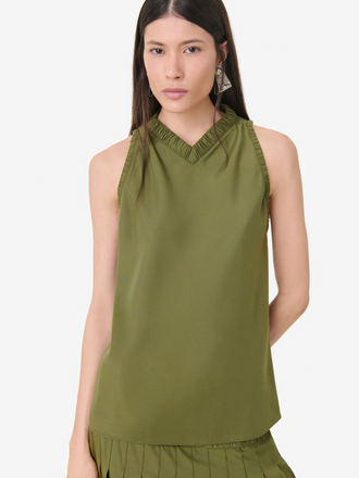IRO IRO Anxa Mouwloze Top olive