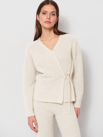 La Salle La Salle Wrap Cardigan panna
