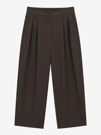 Zenggi Amsterdam Zenggi Soft Flannel Jade Elastic Pants brownstone check