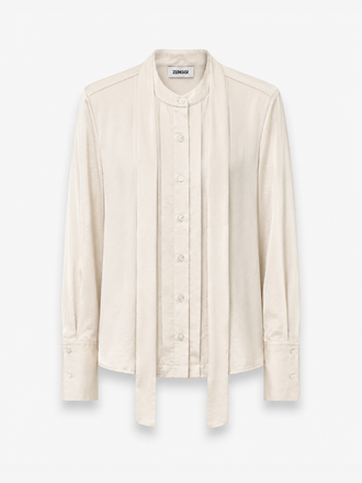 Zenggi Amsterdam Zenggi Technosilk Pleated Shirt off-white